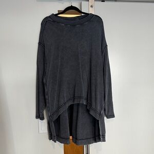Free People Charcoal Oversized Sweatshirt
